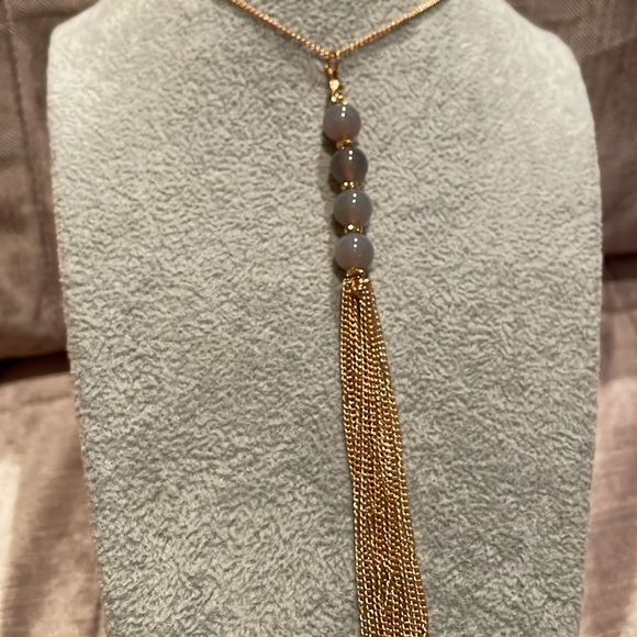 Grey Tassel Necklace - Picture 8 of 9